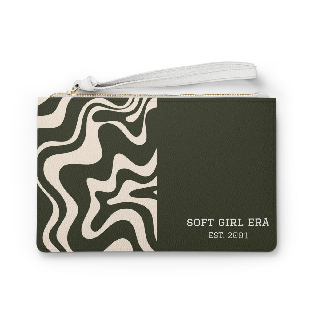 Soft Girl Era Clutch Bag — Army Green Swirl Wristlet Purse